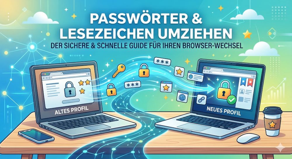Passwörter und Lesezeichen sicher umziehen Passwörter und Lesezeichen sicher umziehen