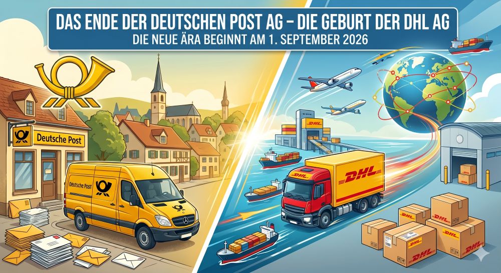 Das Ende der „Deutschen Post“ Traditionskonzern wird DHL AG Das Ende der „Deutschen Post“ Traditionskonzern wird DHL AG