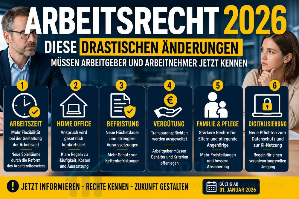 Arbeitsrecht 2026 Diese Änderungen müssen Arbeitgeber und Arbeitnehmer jetzt kennen Arbeitsrecht 2026 Diese Änderungen müssen Arbeitgeber und Arbeitnehmer jetzt kennen