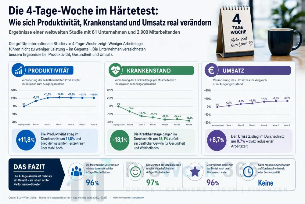 Die 4-Tage-Woche im Härtetest Die 4-Tage-Woche im Härtetest