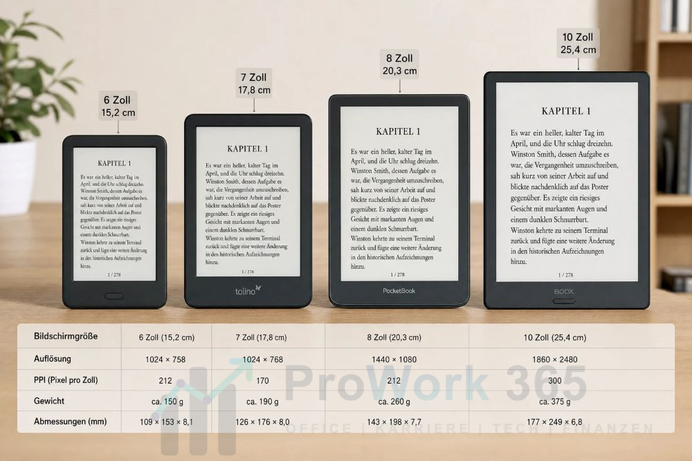 Die besten E-Book-Reader von 6 bis 10 Zoll im Vergleich Die besten E-Book-Reader von 6 bis 10 Zoll im Vergleich