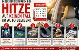 Diese Dinge dürfen bei Hitze auf keinen Fall im Auto bleiben