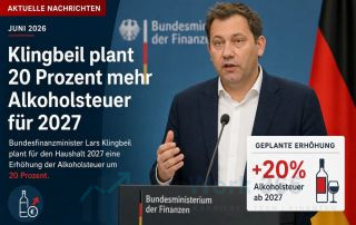 Klingbeil plant eine Erhöhung der Alkoholsteuer um 20 Prozent.
