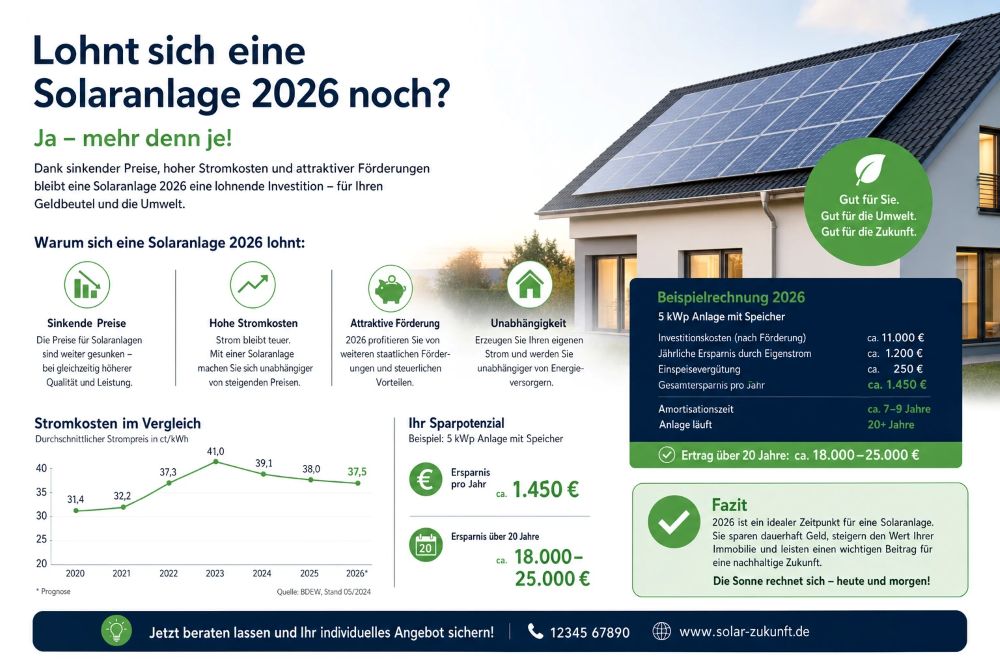 Lohnt sich eine Solaranlage 2026 noch Lohnt sich eine Solaranlage 2026 noch