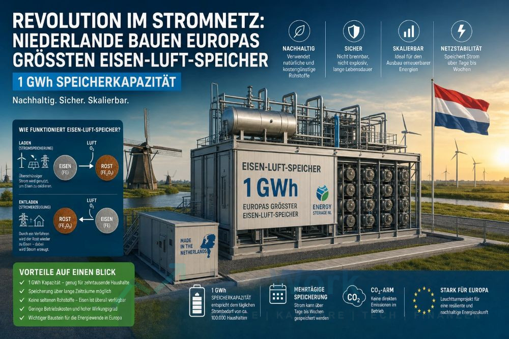 Niederlande bauen Europas größten Eisen-Luft-Speicher Niederlande bauen Europas größten Eisen-Luft-Speicher