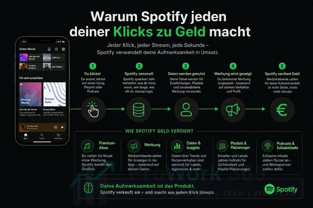 Warum Spotify jeden deiner Klicks zu Geld macht Warum Spotify jeden deiner Klicks zu Geld macht