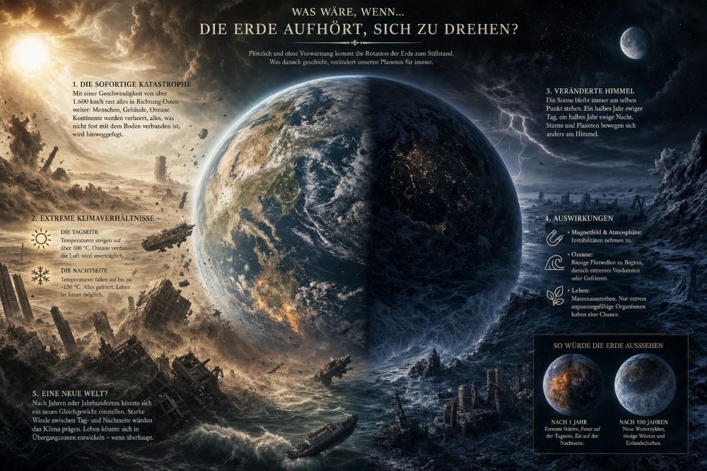 Was wäre wenn die Erde aufhört sich zu drehen Was wäre wenn die Erde aufhört sich zu drehen