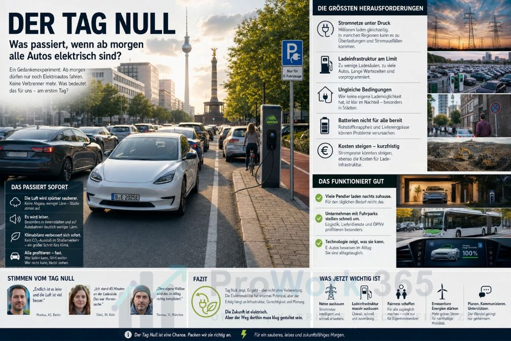 Was wäre wenn... Ab morgen alle Autos elektrisch sind