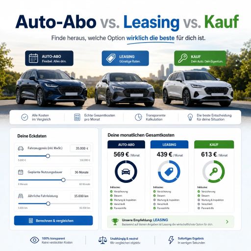 Auto-Abo vs. Leasing vs. Kauf