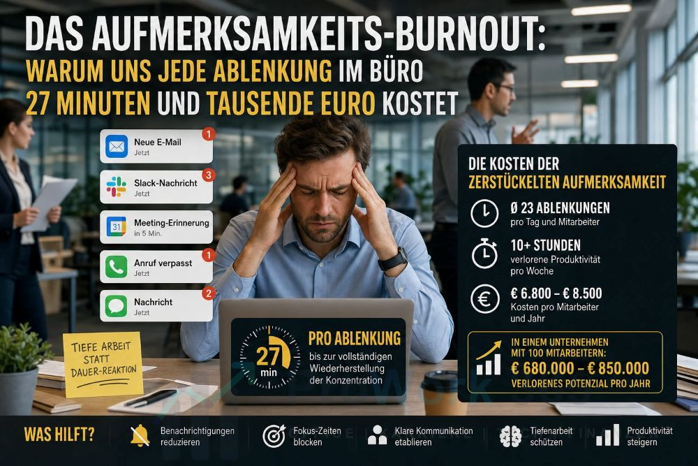 Das Aufmerksamkeits-Burnout – Was uns jede Ablenkung kostet Das Aufmerksamkeits-Burnout - Was uns jede Ablenkung kostet