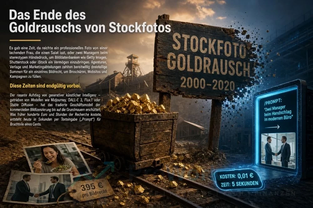 Das Ende des Goldrauschs von Stockfotos