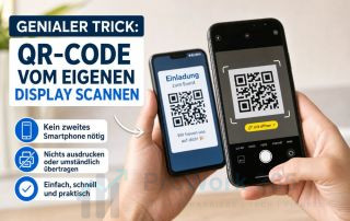 Genialer Trick QR-Code vom eigenen Display scannen