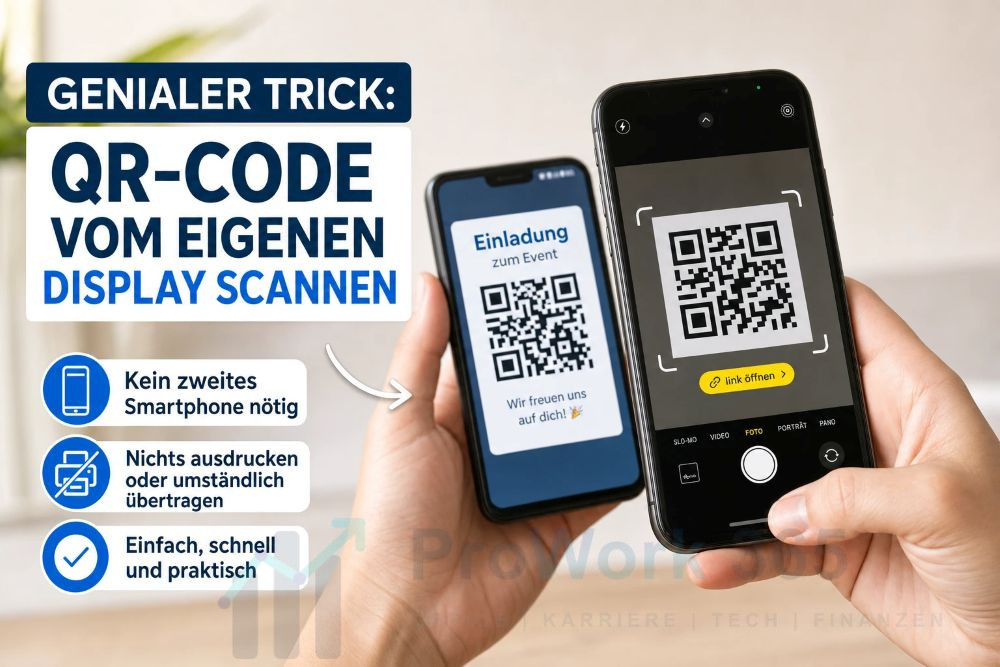 Genialer Trick QR-Code vom eigenen Display scannen