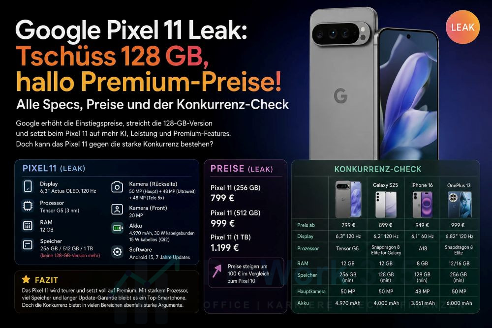 Google Pixel 11 Leak Tschüss 128 GB