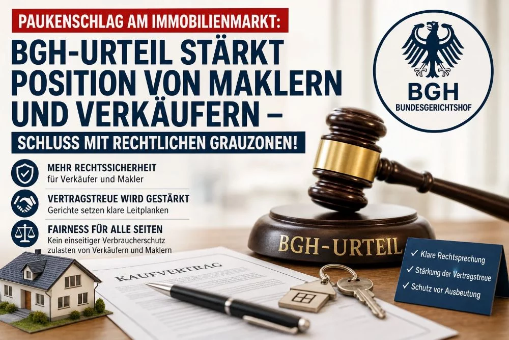 Immobilienmarkt BGH-Urteil stärkt Position von Maklern und Verkäufern Immobilienmarkt BGH-Urteil stärkt Position von Maklern und Verkäufern