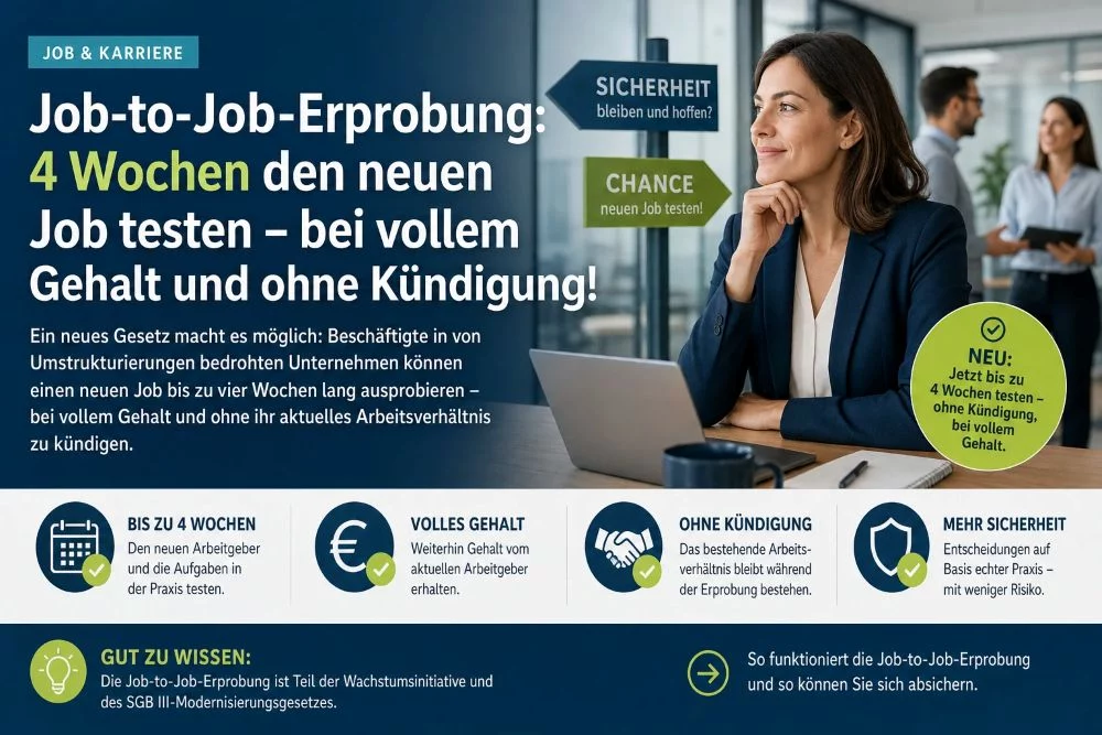 Job-to-Job-Erprobung 4 Wochen den neuen Job testen Job-to-Job-Erprobung 4 Wochen den neuen Job testen