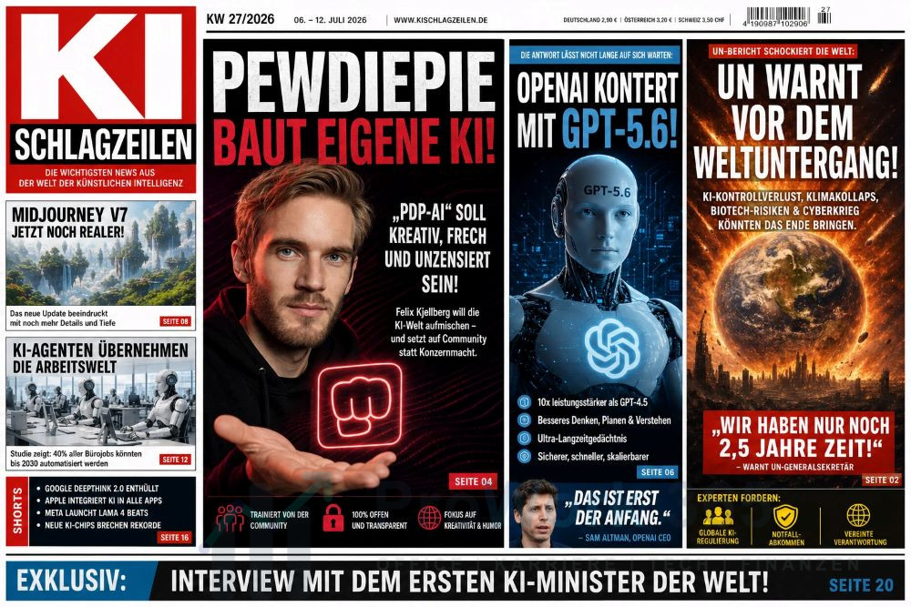 KI-News KW 27 PewDiePie-KI, GPT-5.6 & UN-Alarm