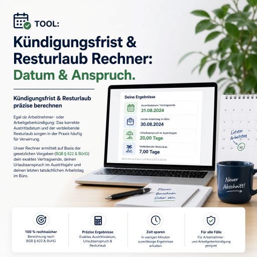 Kündigungsfrist & Resturlaub präzise berechnen