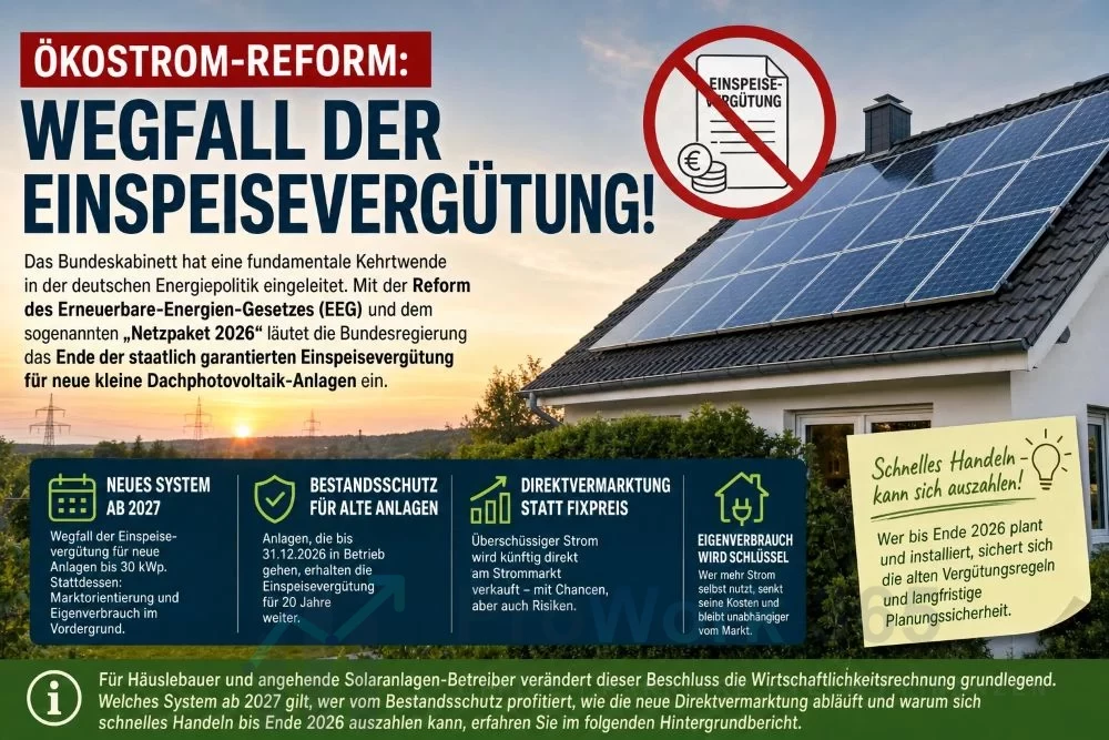 Ökostrom-Reform Wegfall der Einspeisevergütung!