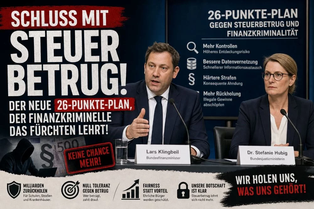 Schluss mit Steuerbetrug Der neue 26-Punkte-Plan Schluss mit Steuerbetrug Der neue 26-Punkte-Plan