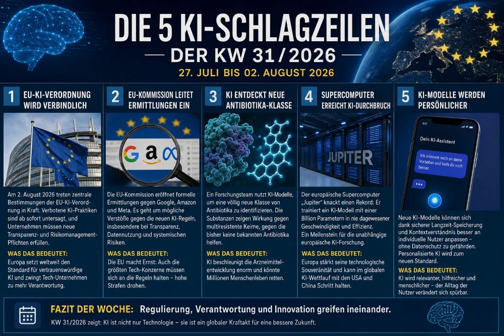 Die 5 Top KI-Schlagzeilen der KW 31-2026 Die 5 Top KI-Schlagzeilen der KW 31-2026